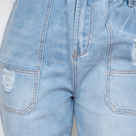Denim Distressed Joggers - Picture 3 of 6